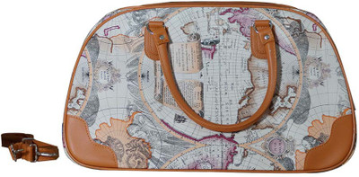 

slunk Light Brown Map Design Bag Travel Duffel Bag(Multicolor)