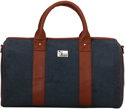

Rivet 17 inch/43 cm Canvas Duffle Bag Travel Duffel Bag(Blue)