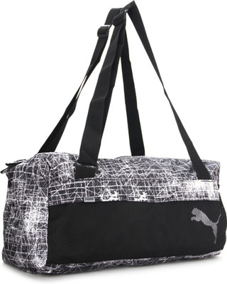 Puma Gym Bag(White, Black), Black;white