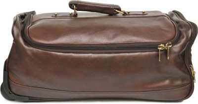 

WestHide 22 inch/56 cm LEATHER DUFFLE TROLLEY BAG 22" Travel Duffel Bag(Black)