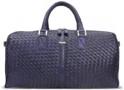 

Bare Skin 18 inch/47 cm Hand Weave Genuine Leather Travel Duffle Bag by Bareskin Travel Duffel Bag(Blue)