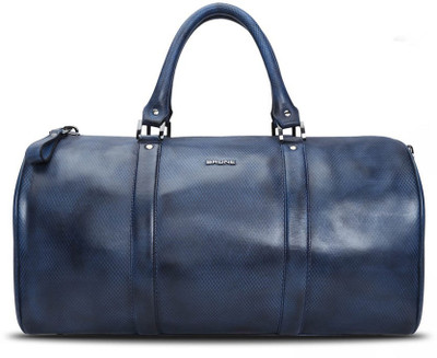

Brune Snake Print Genuine Leather Duffle Bag Travel Duffel Bag(Blue)