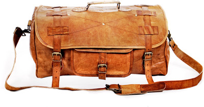 

Pranjals House 20 inch/51 cm vintage handmade leather duffel bag Travel Duffel Bag(Brown)