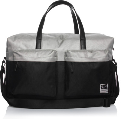 

Atorse MONOCHROME Travel Duffel Bag(Silver, Black), Black;silver