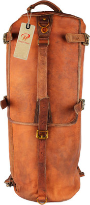

Pranjals House vintage handmade leather duffle cum backpack Travel Duffel Bag(Brown)