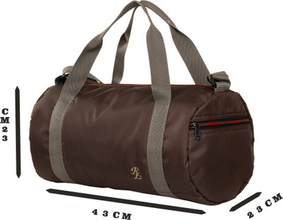 

Walletsnbags 17 inch/43 cm Checkered Light Weight Cum Gym Bag Travel Duffel Bag(Brown)