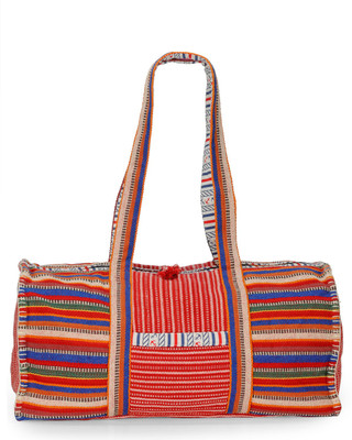 

The House of Tara Vibrant Handloom Fabric Overnighter Travel Duffel Bag(Multicolor)