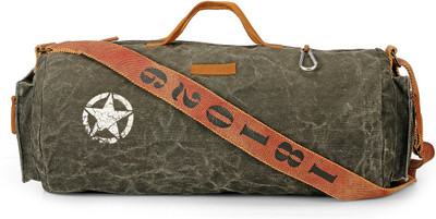

The House of Tara 20 inch/51 cm Distress Finish Canvas Duffle/Gym Bag Travel Duffel Bag(Black)