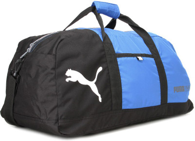 Puma 23 inch/59 cm Fundamentals Sports Bag M Travel Duffel Bag(Blue, Black), Black;blue