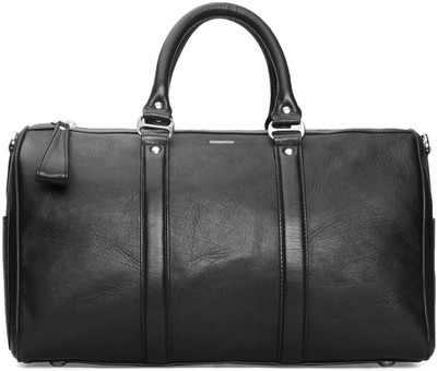 

Bare Skin 20 inch/51 cm BLACK LEATHER GYM / DUFFLE BAG WITH EXTRA LARGE ZIPPERS/PULLERS Gym Bag(Black)