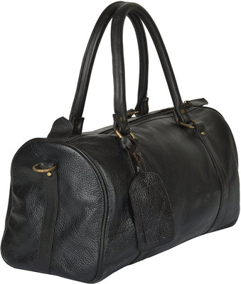 

CRAFAT 16"Leather Black Softsided Unisex Travel Duffel Bag(Black)