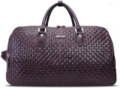 

Brune Hand Woven Burgundy Travel Duffle Strolley Bag Duffel Strolley Bag(Brown)