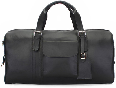 

Brune 18 inch/46 cm BLACK ALL LEATHER GYM/DUFFLE BAG. Gym Bag(Black)