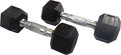 

Royal Hexagonal Fixed Weight Dumbbell(5 Kg), Black;silver
