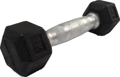 

Royal Hexagonal Fixed Weight Dumbbell(1 kg), Black;silver