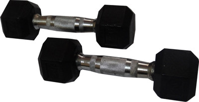 

Royal Hexagonal Fixed Weight Dumbbell(2 kg), Black;silver