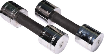 

Royal 5kg_2pc_Chorme_silver_dumbbell Fixed Weight Dumbbell(10 kg)