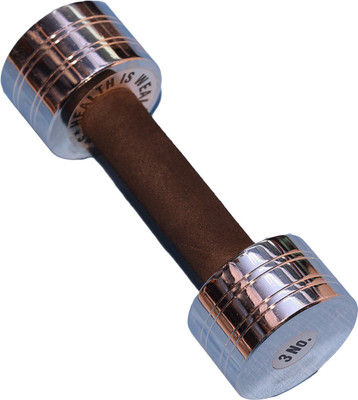 

Royal 3Kg_1Pc_ Chrome_Silver D with Soft Black Grip Fixed Weight Dumbbell(3 kg), Multicolor