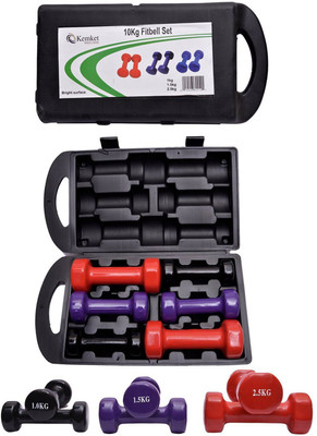 

Kemket Dumbbell Weight Fixed Weight Dumbbell(10 kg), Red;black;blue