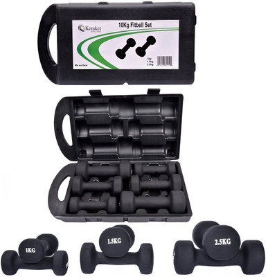 

Kemket Dumbbell Weight Fixed Weight Dumbbell(10 kg), Black