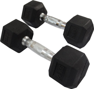 

Royal Hexagonal Fixed Weight Dumbbell(8 Kg), Black;silver