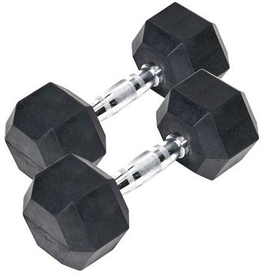 

Indus Hexagonal Fixed Weight Dumbbell(4 Kg), Black;silver