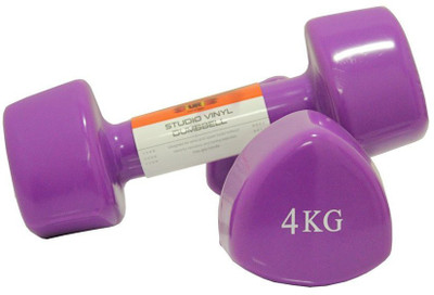Burn Studio Vinyl Fixed Weight Dumbbell(4 kg), Purple
