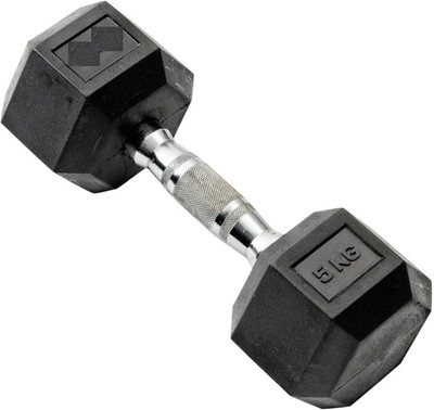 

Corporate Overseas RUBBER Fixed Weight Dumbbell(5 kg), Black ll silver