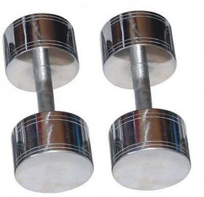 

GB pair of 2 kg steel Fixed Weight Dumbbell(4 kg), Silver