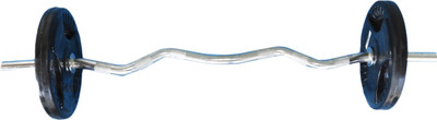 Royal 3 Feet Curve Z Bar 23mm with 2.5 Kg 2 Plates with Lock Adjustable Dumbbell(5 kg), Silver