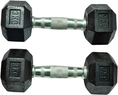 

Royal 3kg_2pc_Hexagonal Fixed Weight Dumbbell(6 kg), Black