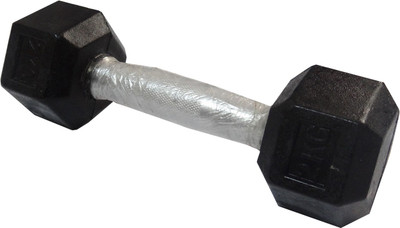 

Royal Hexagonal Rubber� Fixed Weight Dumbbell(2 kg), Black;silver