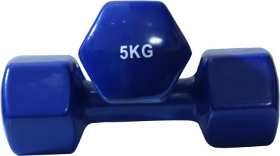 

B FIT USA Vinyl Fixed Weight Dumbbell(5 kg), Blue