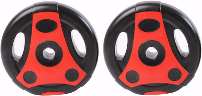 

Kobo Vinyl Plates With Grip Handles Weight For Home Gym 3 Kg x 2 = 6 Kg (Imported) Adjustable Dumbbell(6 kg), Black;red