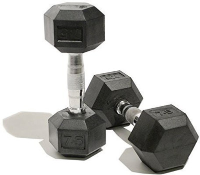 

Corporate Overseas Hexagon Fixed Weight Dumbbell(15 kg), Black ii silver