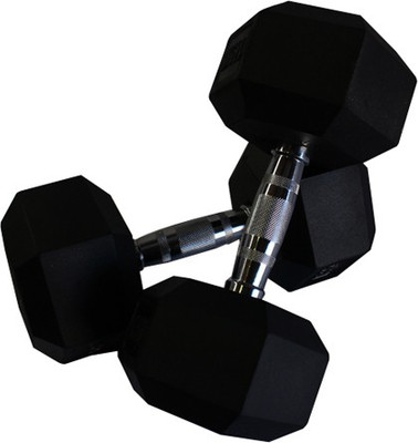 

Indus Hexagonal Fixed Weight Dumbbell(5 Kg), Black;silver