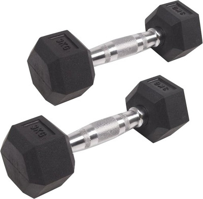 

Royal Hexagonal Fixed Weight Dumbbell(6 Kg), Black;silver