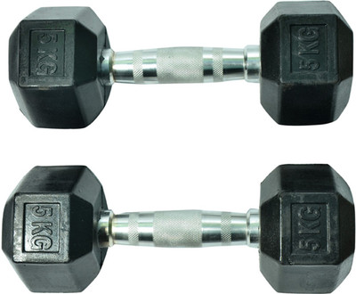

Royal 5kg_2pc_Hexagonal Fixed Weight Dumbbell(10 kg), Black
