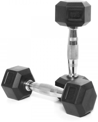 

Kobo HOME GYM EXERCISE 3 KG X 2 (Total 6 KG) CARDIO AEROBIC TRAINING FITNESS GRIPPY HEX RUBBER (Pair) Fixed Weight Dumbbell(6 kg), Chrome;black