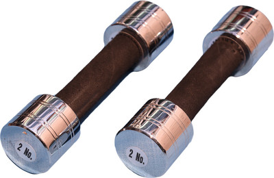

Royal 2Kg_2Pc_ChromeSilver_D with Soft Black Grip Fixed Weight Dumbbell(4 kg), Multicolor