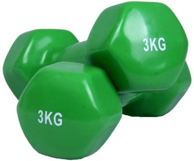 

B FIT USA CLASSIC SHAPE VINYL DUMBBELL Fixed Weight Dumbbell(3 kg), Green