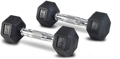 

KartString Imported Rubber Coated Hexagon Fixed Weight Dumbbell(2.5 kg)