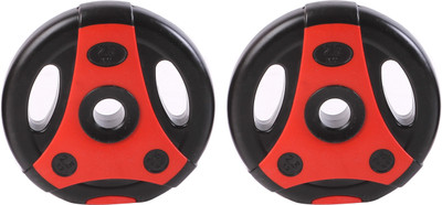

Kobo Vinyl Plates With Grip Handles Weight For Home Gym 2.5 Kg x 2 = 5 Kg (Imported) Adjustable Dumbbell(5 kg), Black;red