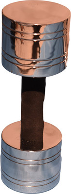

Royal 10Kg_1Pc_Chrome_ Silver_ D with Soft Black Grip Fixed Weight Dumbbell(10 kg), Multicolor