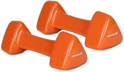 Vector X Pair of PVC Dumbbells (3KG+3KG) Fixed Weight Dumbbell(6 kg), Orange