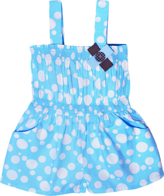 

Caca Cina Romper For Girls Cotton(Blue), Turquoise blue