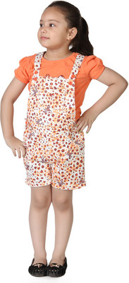 

Beebay Dungaree For Girls Casual Printed Cotton(Multicolor)
