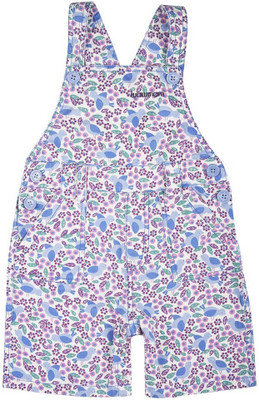 

Wow Mom Dungaree For Girls Printed Cotton(Purple