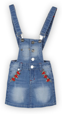 

Lilliput Dungaree For Girls Solid Cotton(Blue, Blue light