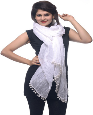 

CRAFTLAND Cotton Solid Women's Dupatta, Pure white